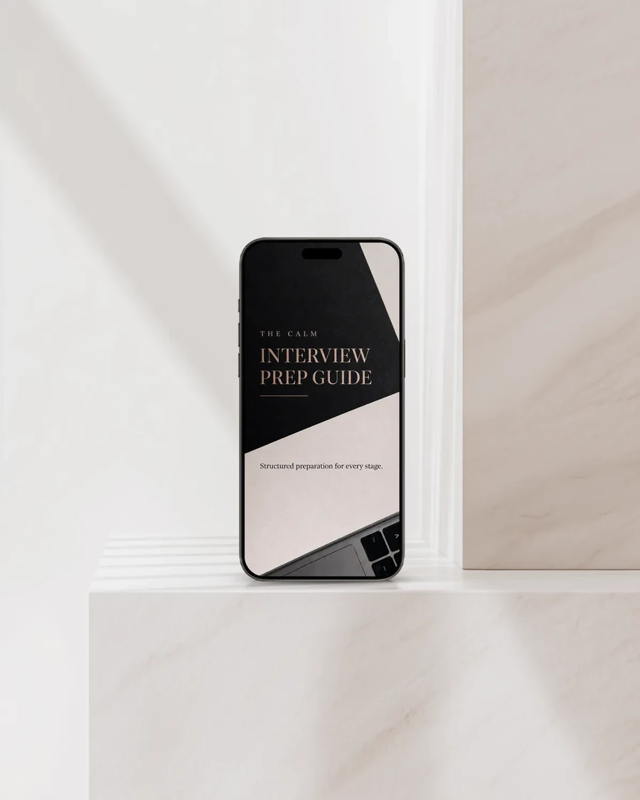 Interview Prep Framework on phone